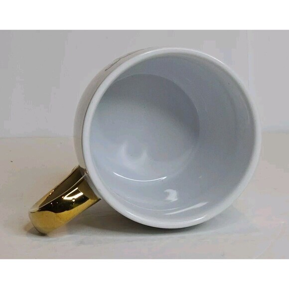 Design Pac Gifts Large Soup Cup Coffee Mug White Gold Monogram L Personalized - Picture 5 of 6